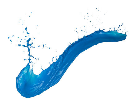 Blue Paint Splash On White Background