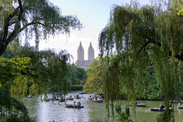 Boats on Central Park Lake with View of San Remo