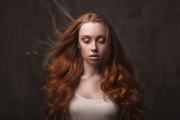 Fototapeta premium Beautiful face of young adult woman 