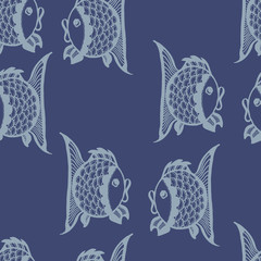 seamless graphic pattern with fish