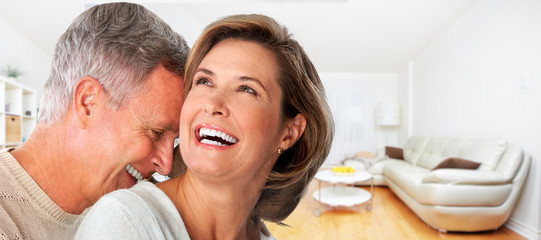 Happy senior couple close-up.