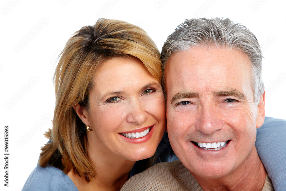 Canvas Prints happy laughing elderly couple.