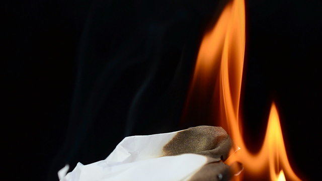 Slow Motion. The burning paper.