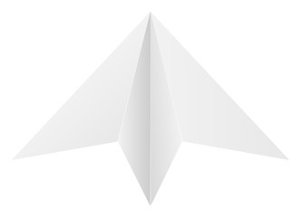 Fototapeta premium vector illustration of origami paper airplane on white background