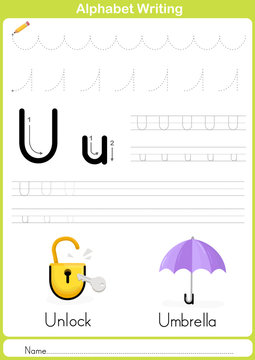 Alphabet A-Z Tracing Worksheet,  Exercises for kids -  illustration and vector outline - A4 paper ready to print