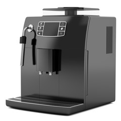 black coffee machine isolated on white background