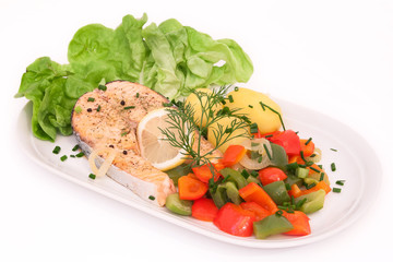 gebratenes Lachssteak