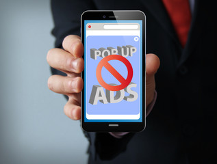 ads blocker businessman smartphone