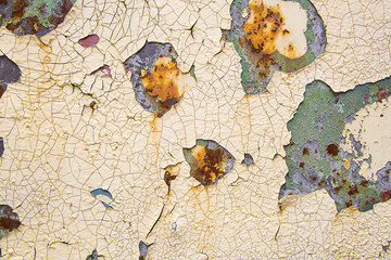  old cracked paint and rusty