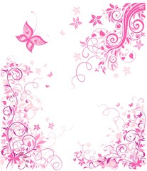 Plakat Vintage pink floral design