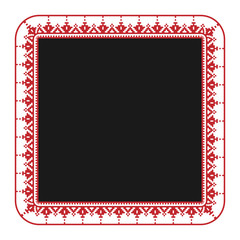 Traditional embroidered square frame