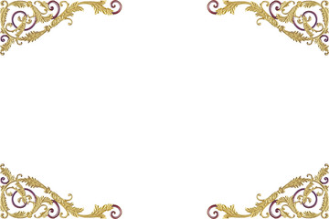 old antique gold frame Stucco walls greek culture roman   isolat