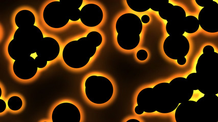Abstract Black Glowing Particles Illustration - Orange