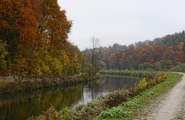 Isar river next to Pullach in Bavaria