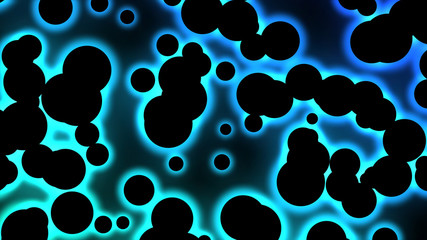 Abstract Black Glowing Particles Illustration - Blue