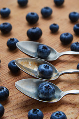 blueberry in spoons