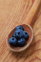 blueberry in a spoon