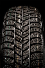 Winter car tire close up