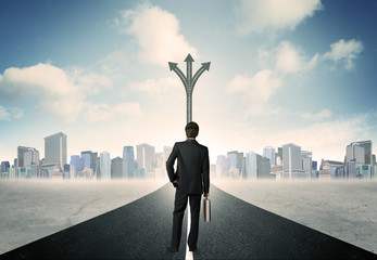 businessman standing on the road