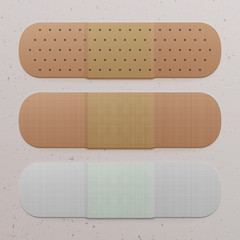 Realistic medical adhesive Bandage Set