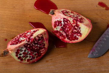 cut pomegranate