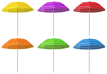 Fototapeta na wymiar Beach striped umbrellas - colorful