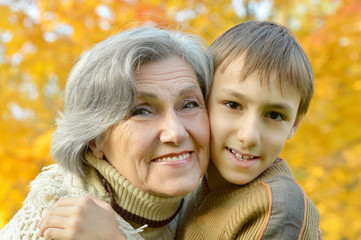 Obraz na płótnie Canvas Happy grandmother with boy