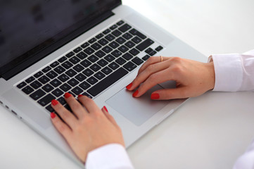 Fototapeta premium Closeup of typing male hands