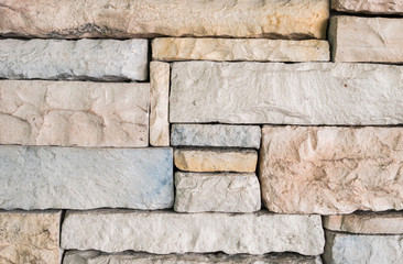 Closeup old stone brick wall texture background
