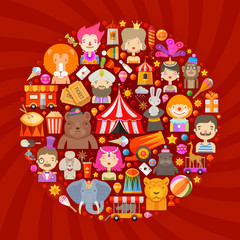 circus vector logo design template. fun fair or entertainment icons
