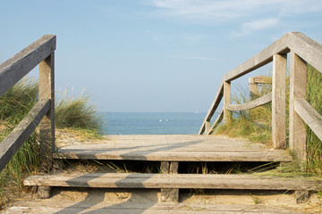 Übergang zum Strand in Heiligenhafen, Ostsee, Deutschland