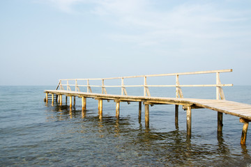 Obraz premium Alte Seebrücke in Heiligenhafen, Ostsee, Deutschland