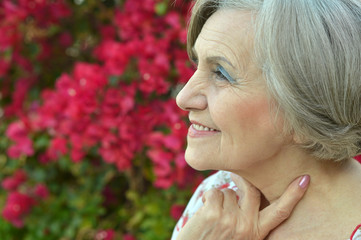 Older woman with flowers