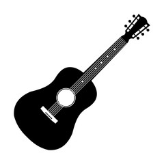 Fototapeta na wymiar Acoustic guitar black icon