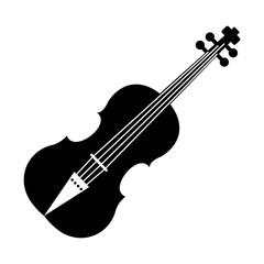 Fototapeta na wymiar Violin black simple icon