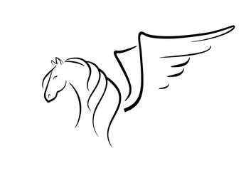 head and wings of Pegasus