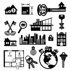 Real estate icons set