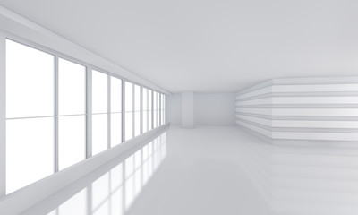 Fototapeta na wymiar light white room with big window