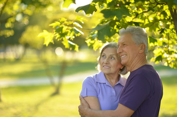 Fototapeta premium mature couple in summer park