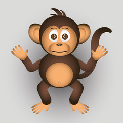 Obraz premium cute chimpanzee little monkey cartoon character eps10