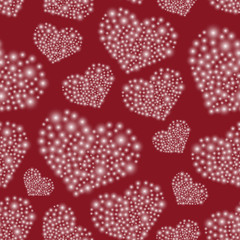 hearts from little lights red seamless pattern eps10