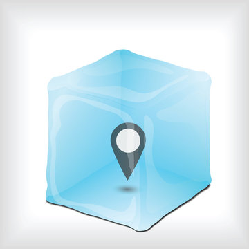 Background with Icon in Ice cube for your design