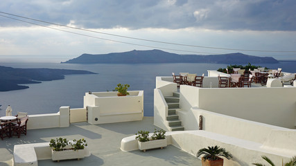 traditional greece village fira on santorini island