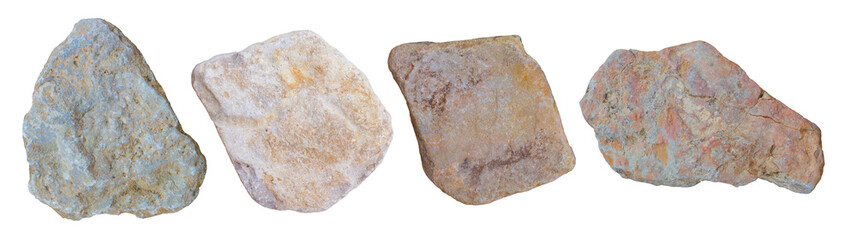 natural flat stone isolated on a white background