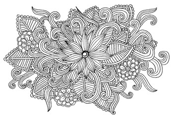 Vector Doodle flowers 