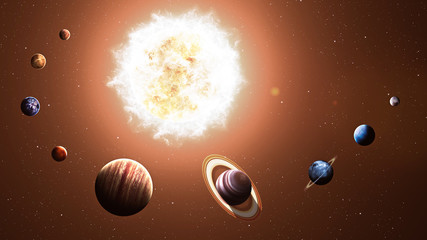 High quality solar system planets. Elements of this image furnished by NASA - obrazy, fototapety, plakaty