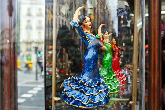 Madrid, Ceramic Puppets in Showcase near Puerta del Sol