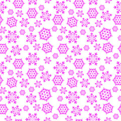 pink seamless background with snowflakes,