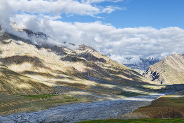Spiti valley aerial view landscape