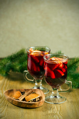 Glasses of mulled wine